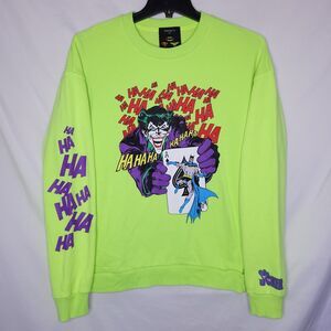 Forever 21 Joker Sweatshirt Mens Medium Green Fleece Batman DC